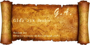 Glózik Andor névjegykártya