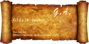 Glózik Andor névjegykártya